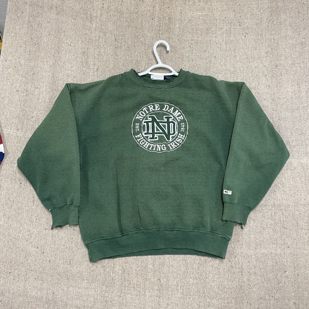 Vintage Notre. Dame Fighting‎ Irish Sweatshirt mens Large green 1990s university